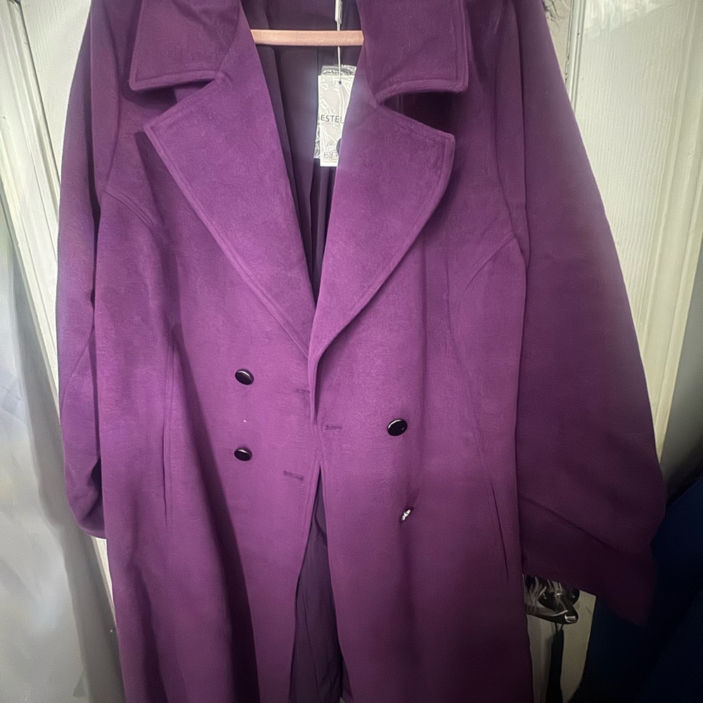 Elegant Purple Women's Trench Coat